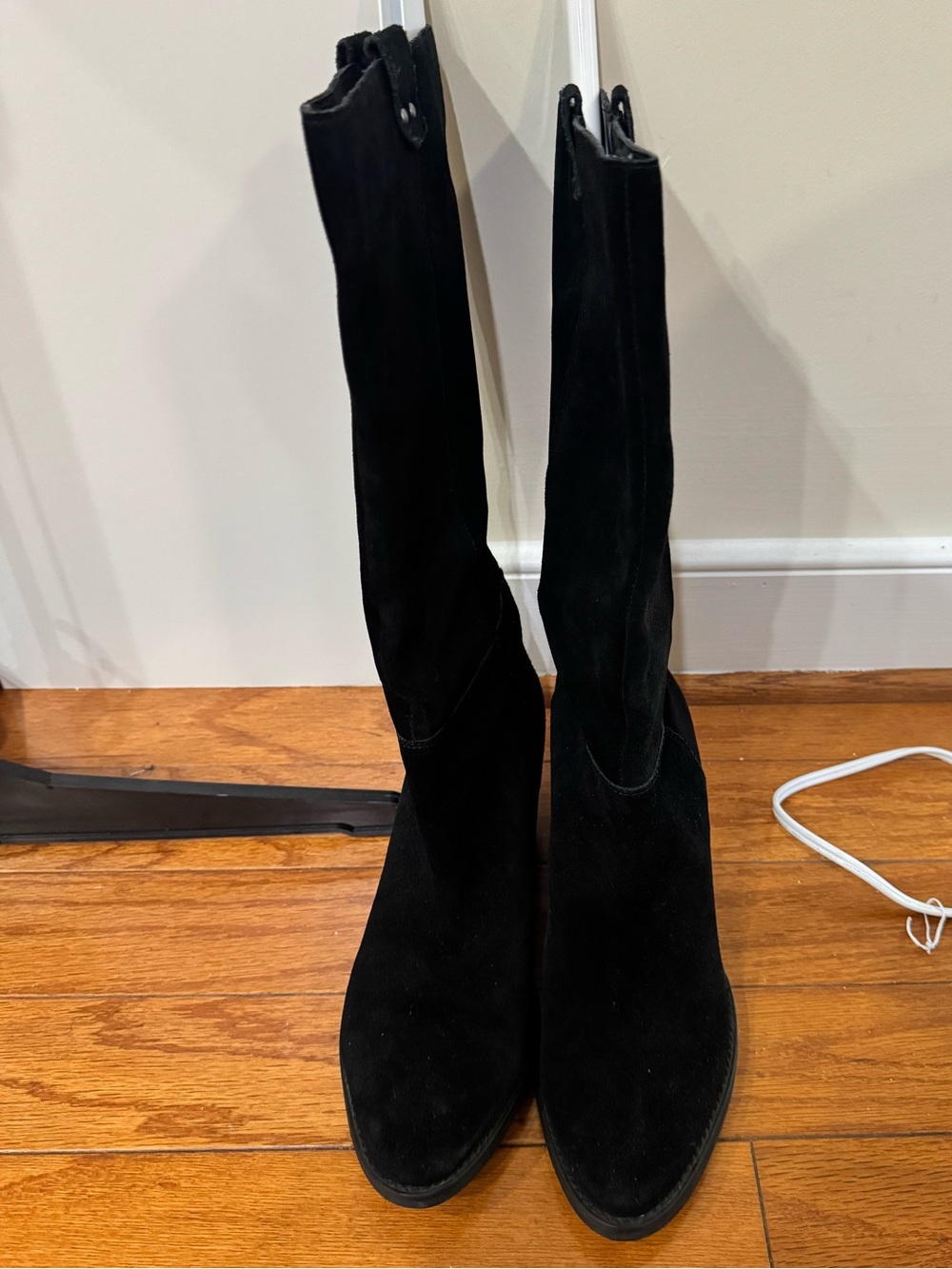 Black Suede Under Knee Women's Boots